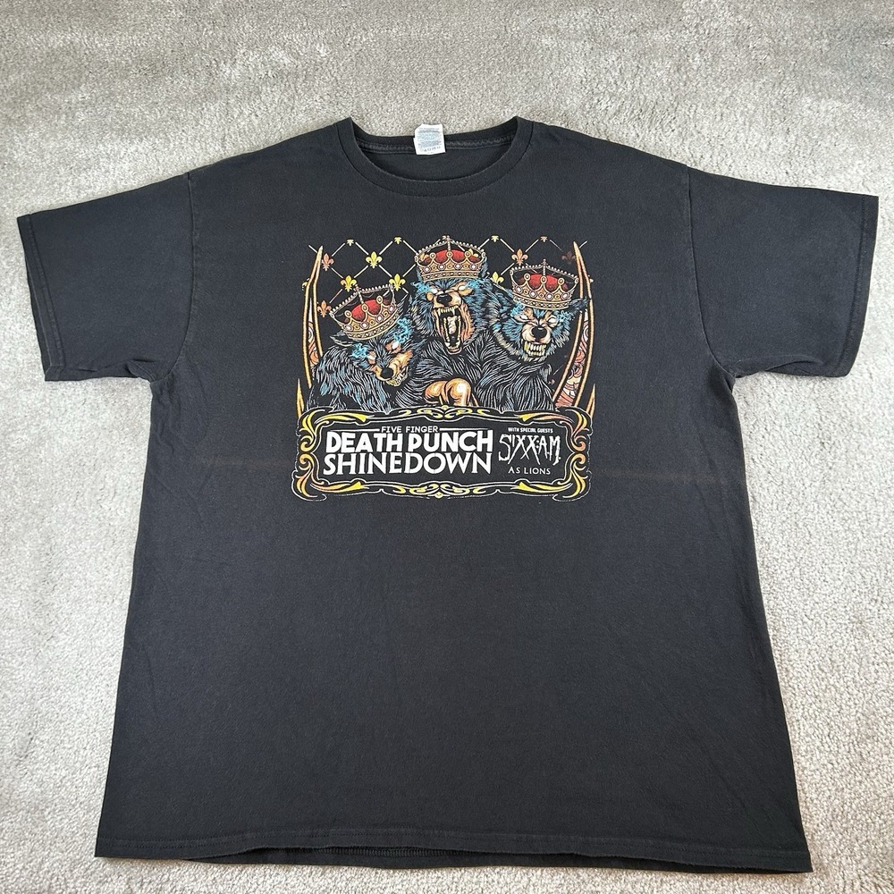 Five Finger Death Punch Shine down Tour 2016 Band Concert T-Shirt Men's Size XL